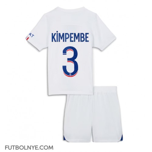 Camiseta Paris Saint-Germain Presnel Kimpembe #3 Visitante Equipación para niños 2023-24 manga corta (+ pantalones cortos)